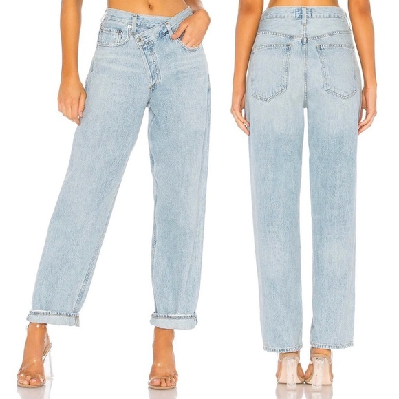 Agolde Denim - AGOLDE Criss Cross Upsized Jeans in Suburbia Size 25 Light Wash Denim